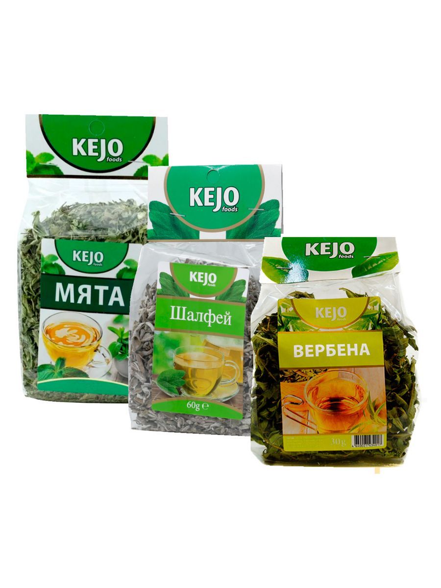 Чай KEJO foods Вербена (30 г) Мята (75 г) Шалфей (60 г)