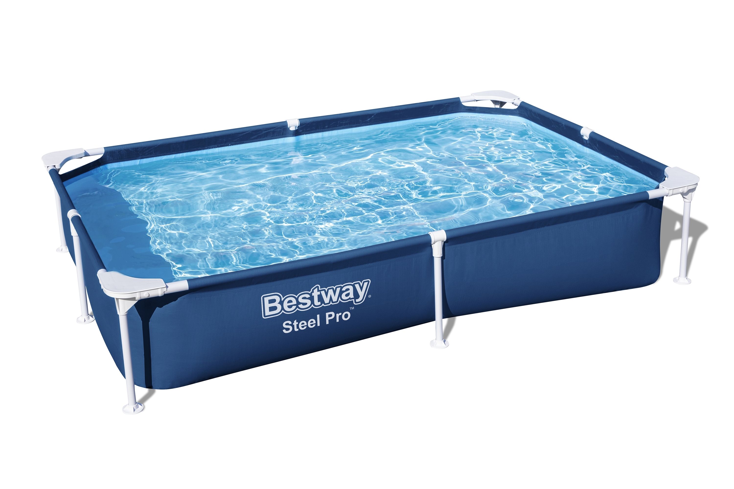 Каркасный прямоугольный бассейн Bestway Steel Pro 221х150х43 см, 1200 л, 56401