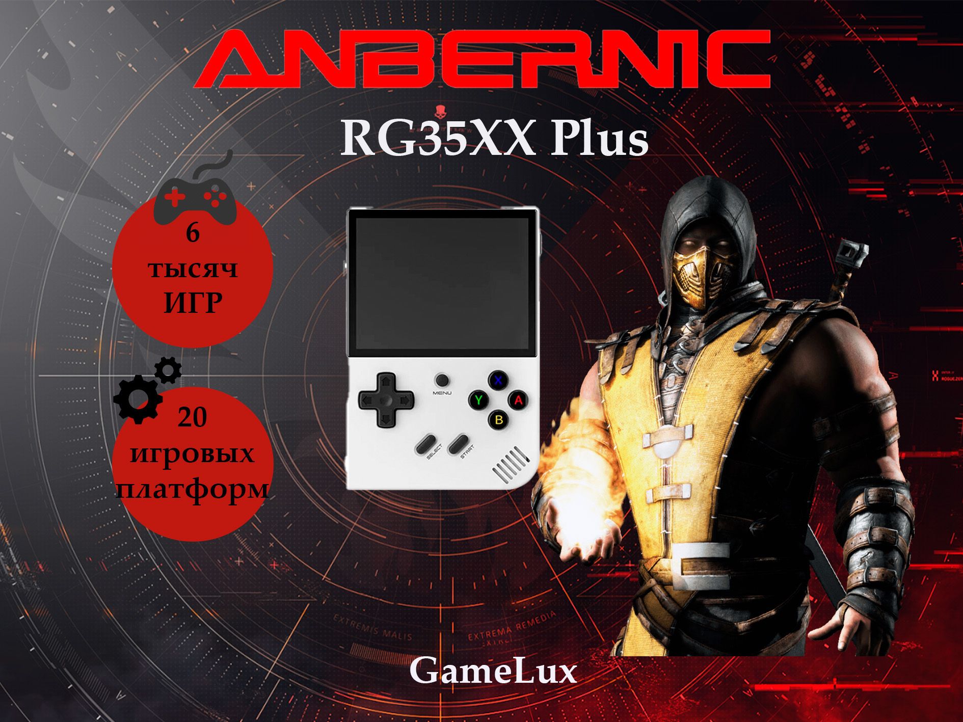 Новые игровые приставки 2024 Anbernic RG35XX Plus(6000 игр)White