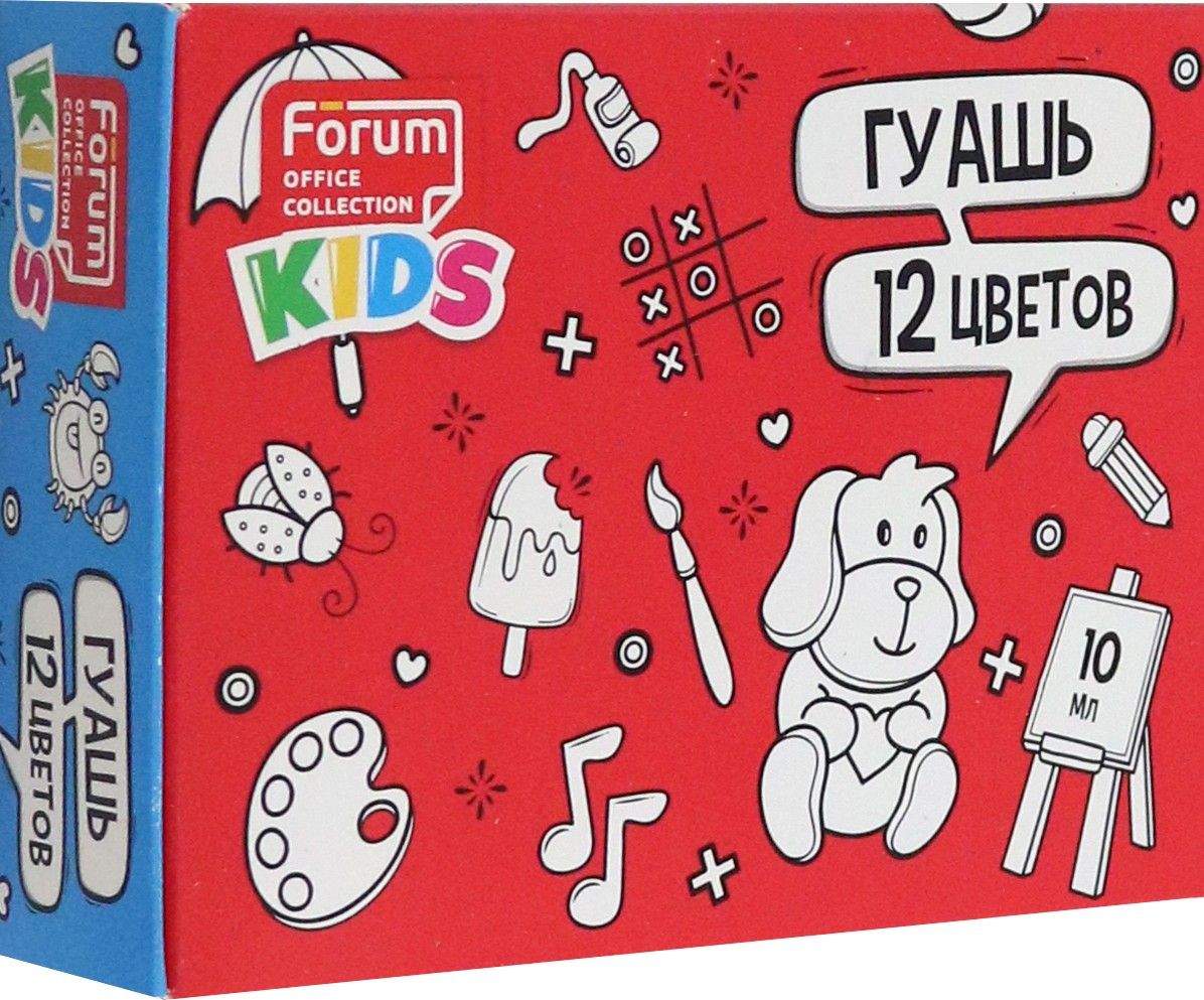 Гуашь Kids, 12 цветов, 10 мл