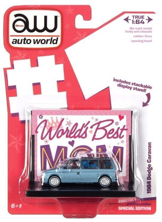 AUTO WORLD 1 64 Dodge Caravan 1984 Blue WORLD S Best Mom OZON 1442629608