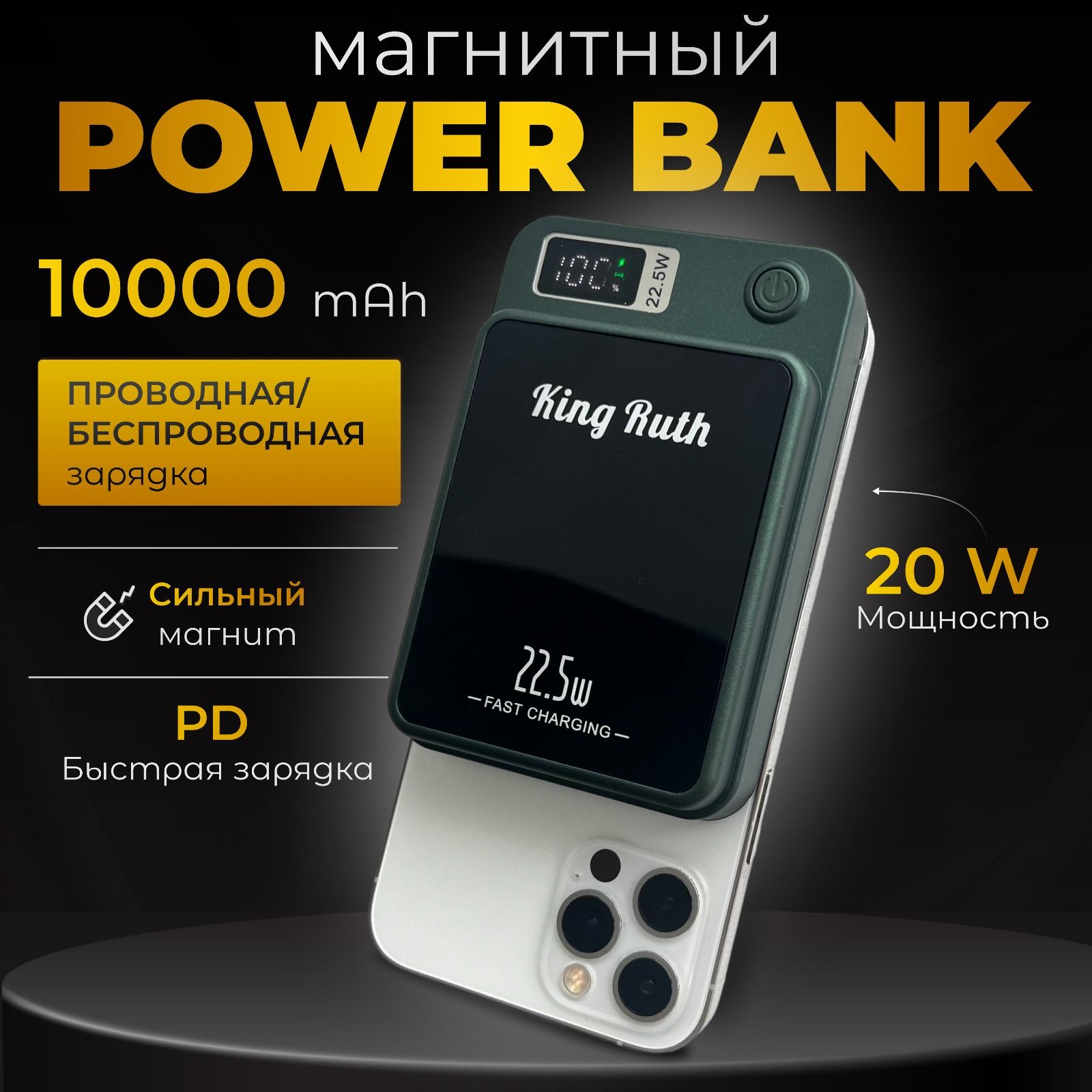 Внешний аккумулятор (Power Bank) повербанк_USB_USB Type-C - купить по  выгодным ценам в интернет-магазине OZON (1392931055)