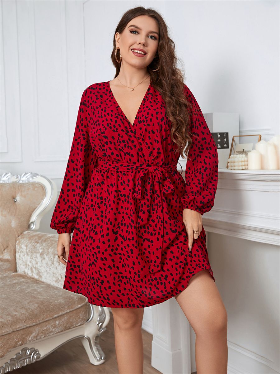 Plus size red leopard print best sale