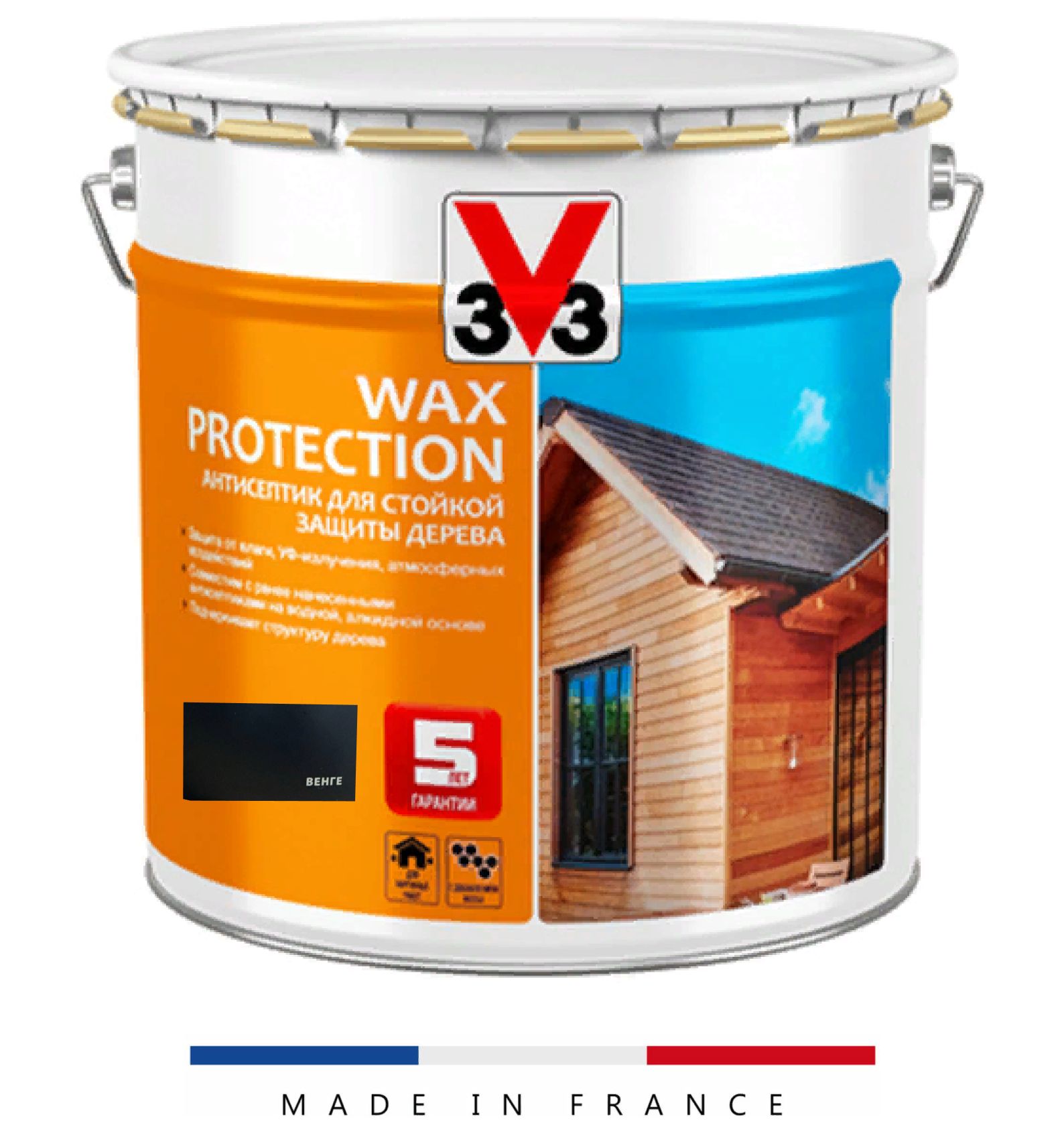 Антисептик для дерева с воском алкидный Wax Protection 9л, Венге