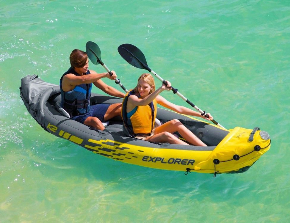 Байдарка Intex Excursion Pro k1. Надувное каноэ. Амазон надувные лодки и каяки. Inflatable Kayak.