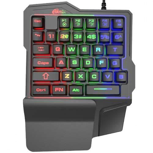 ИгроваяклавиатураRitmixRKB-209BLGaming,миниклавиатураWASD35клавиш,подсветка.чёрная