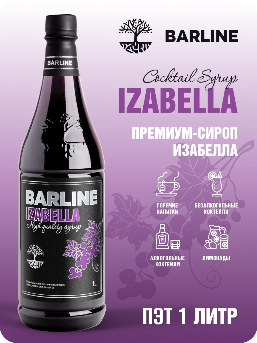 Сироп Barline Изабелла (Isabel), 1 л, для кофе, чая, коктейлей и десертов,  пластиковая бутылка, Барлайн - купить с доставкой по выгодным ценам в  интернет-магазине OZON (599416852)