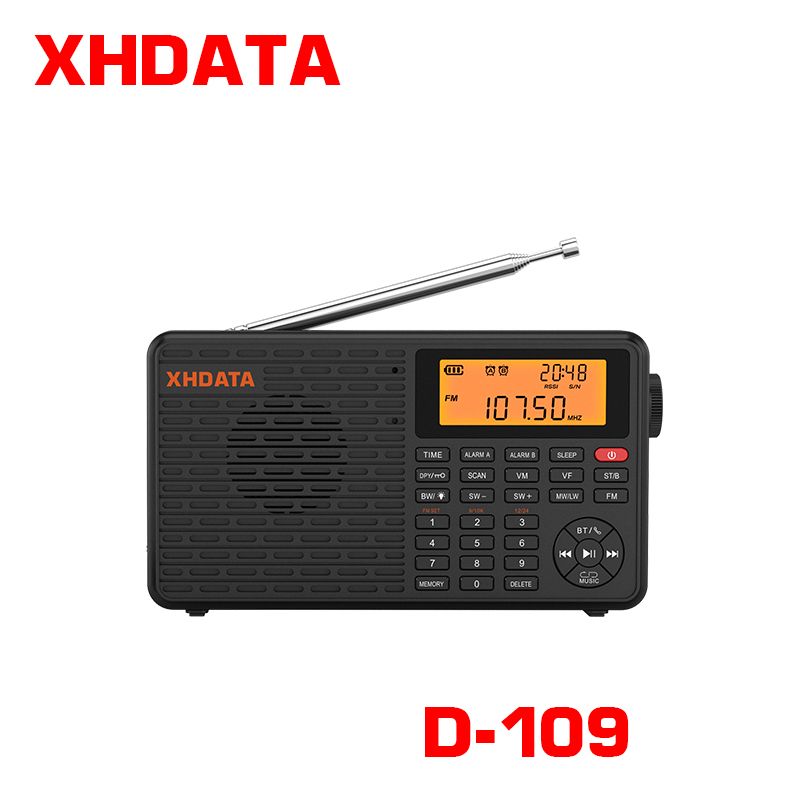 XHDATAМагнитолаD-109RADIO,5Вт,черный