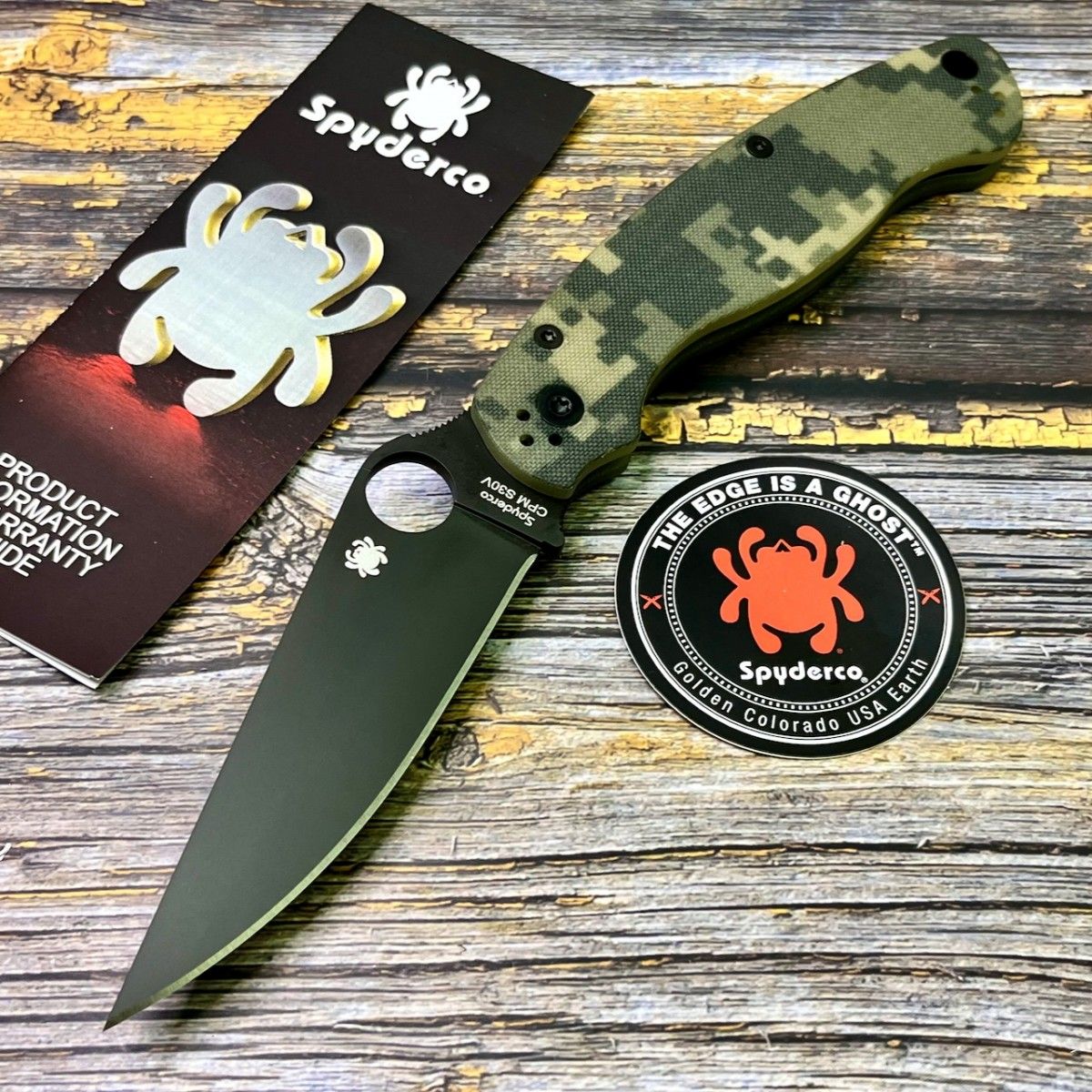 Нож складной Spyderco SC36GPCMOBK2 Military 2, Black Blade, Camo Handle