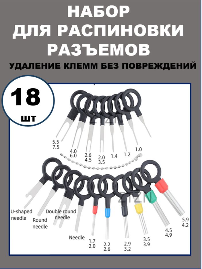 Набор для распиновки разъемов, удаления клемм