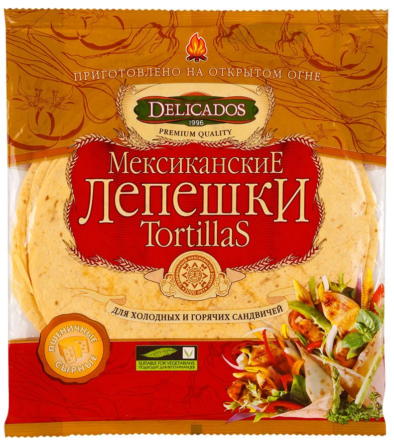 DelicadosЛепешкимексиканскиеTortillasсырные,6шт,400г