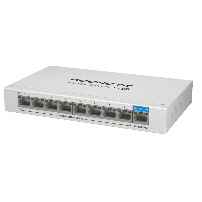 TP-LinkКоммутаторKeeneticPoE+Switch9(KN-4710)белый,неуправляемый,9G,8PoE