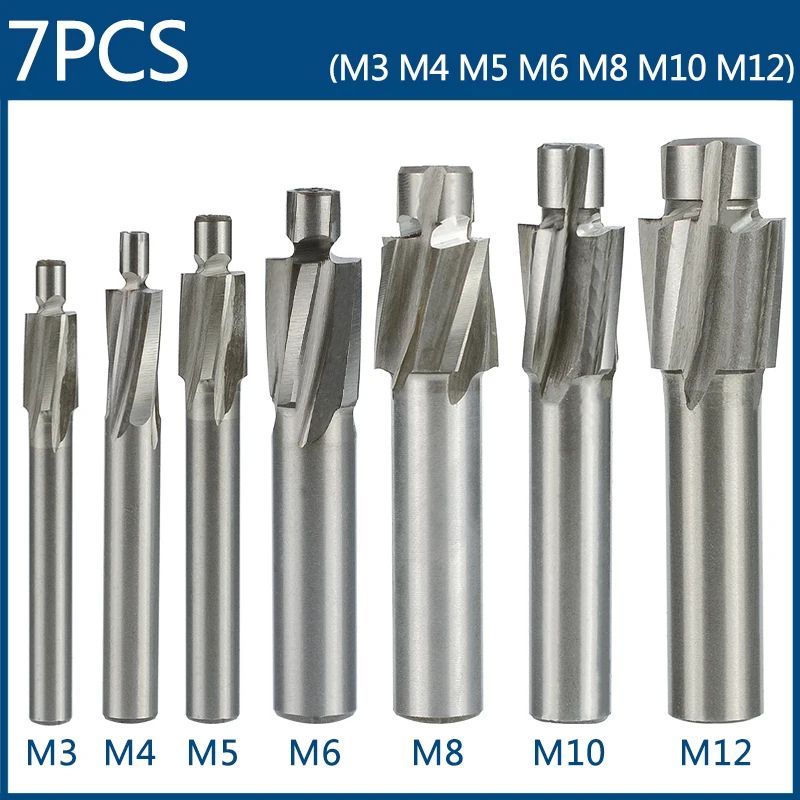 Набор цековок HSS, M3-M12, 7 шт.