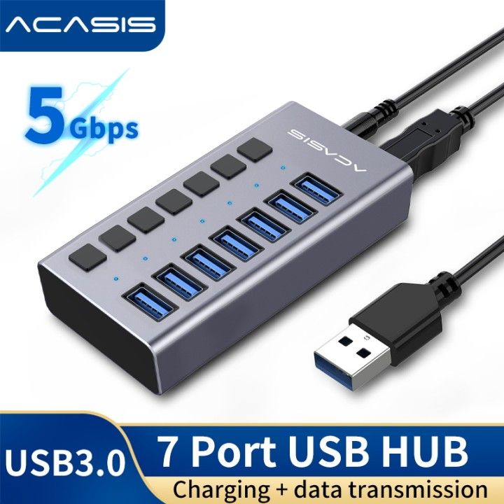 Acasis 7 Порт USB концентратор 5 Гбит / с USB 3.0 разделитель USB для ноутбуков