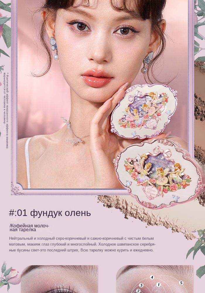 Пятицветные тисненные тени для век Flower Knows Midsummer Night(图8)