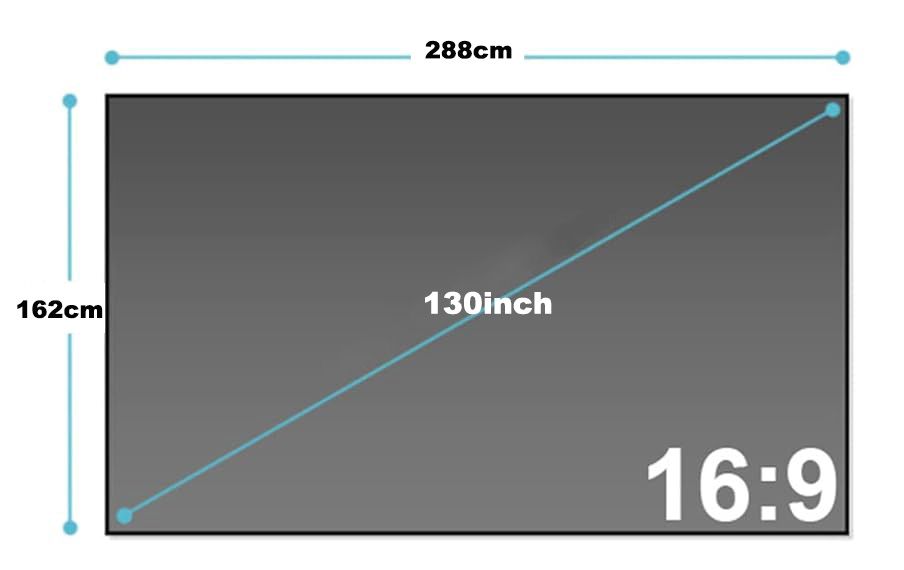 Экран для проектора антибликовый 130 дюймов 288*162 см