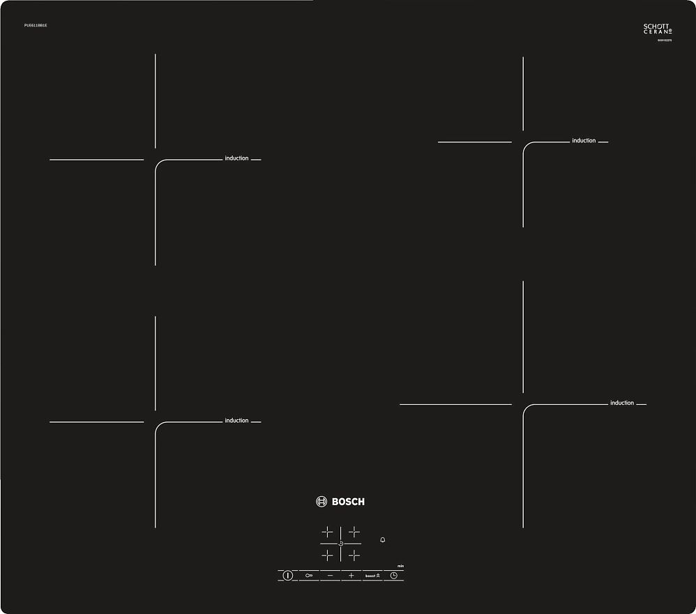 BoschИндукционнаяварочнаяпанельPUE611HC1E,черный