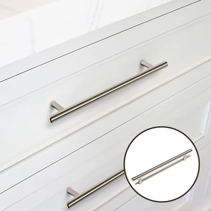 Мебельная Ручка мебельная рейлинг d12 мм, 192 мм, цвет сатиновый никель