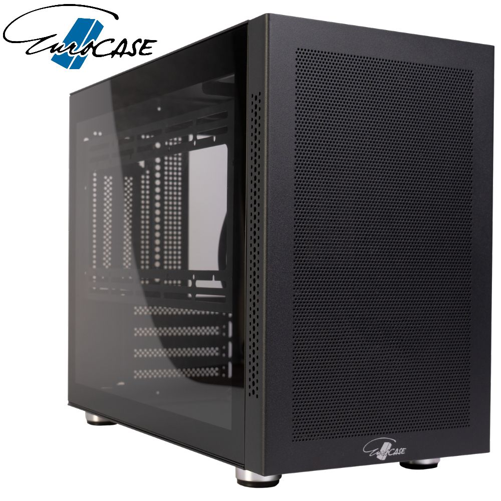 Игровой корпус для ПК Eurocase MI05, закаленное стекло, Micro-ATX, Mini-ITX, 2xUSB3.0, без вентиляторов