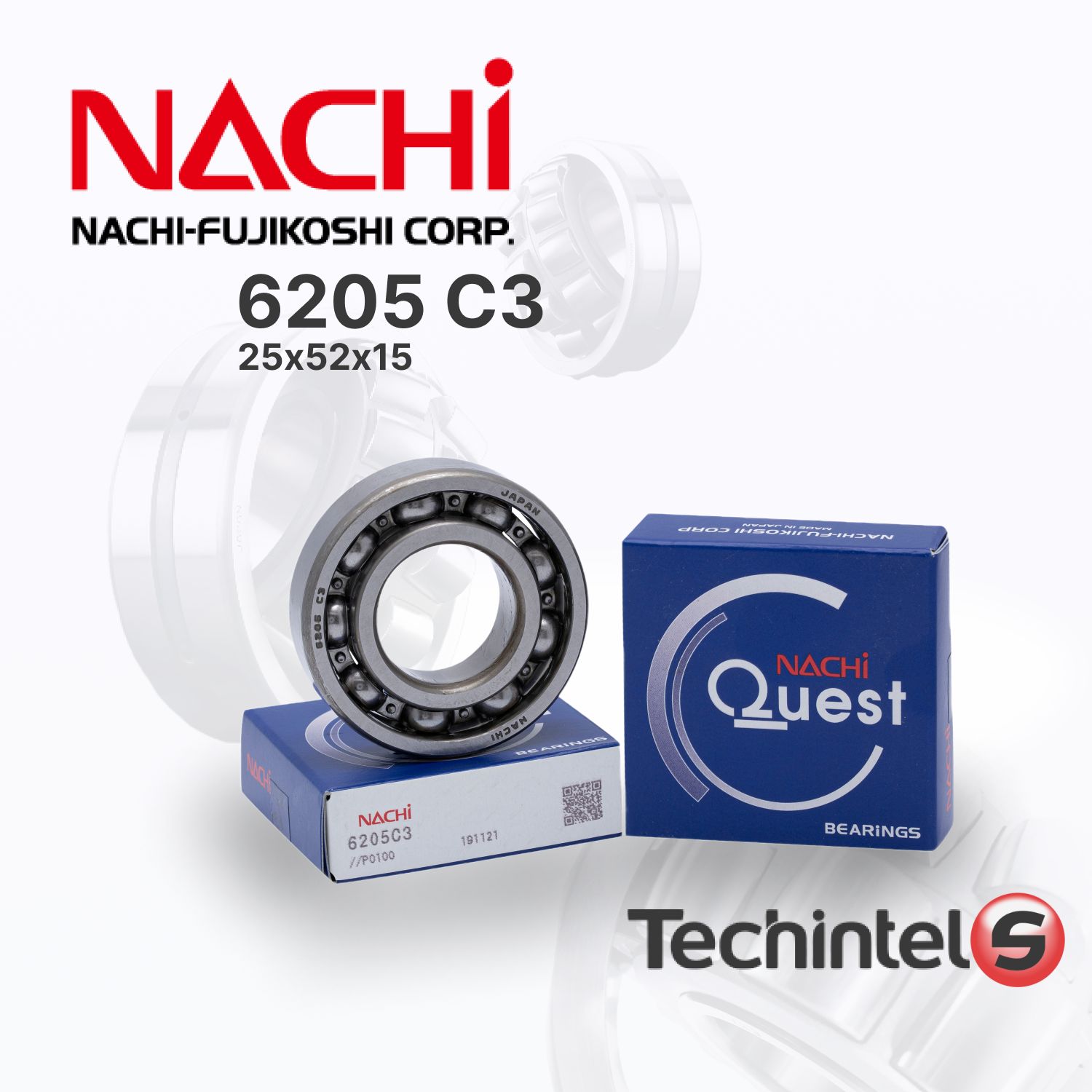 Подшипник NACHI 6205 С3 25х52х15