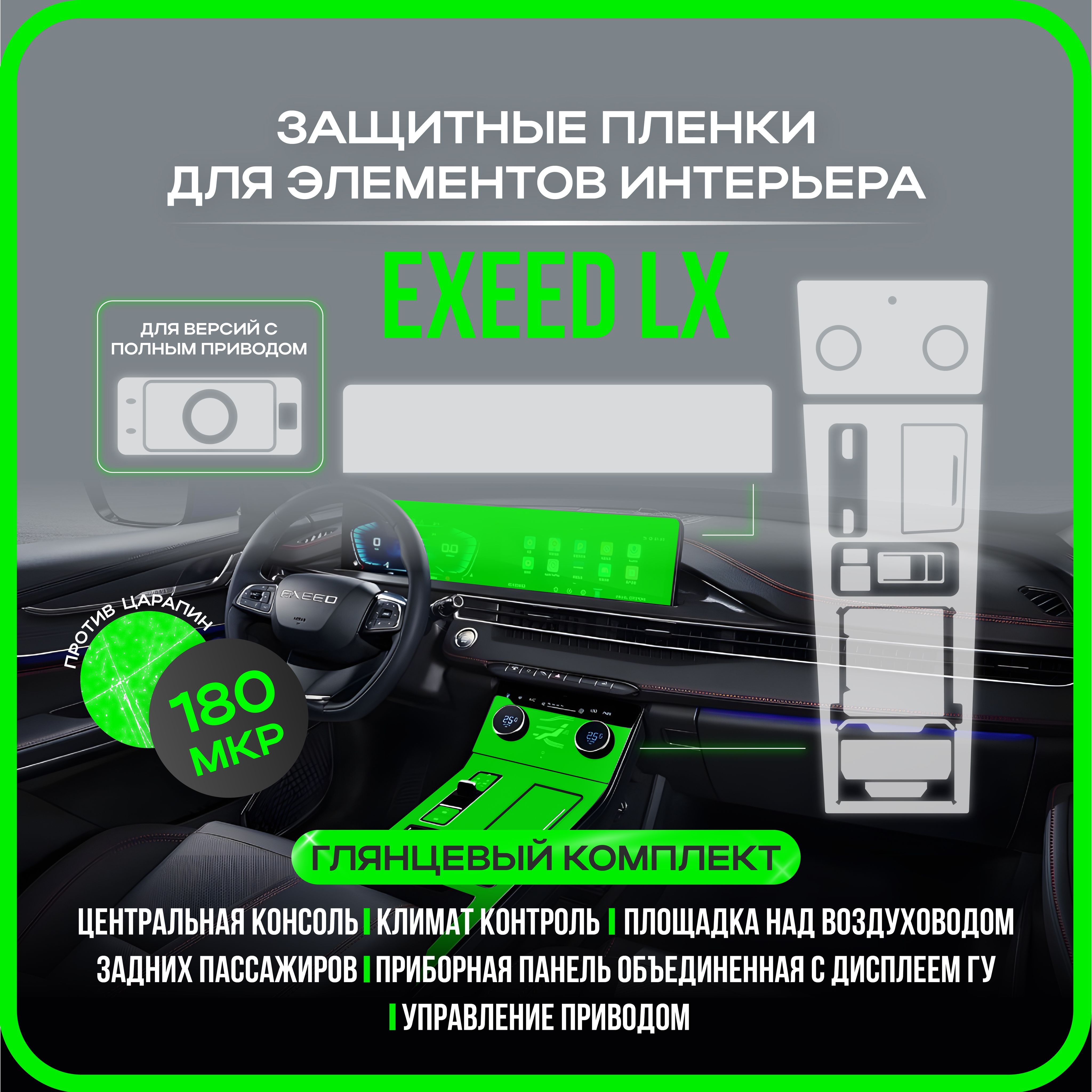 Exeed LX защитная пленка для салона глянцевая