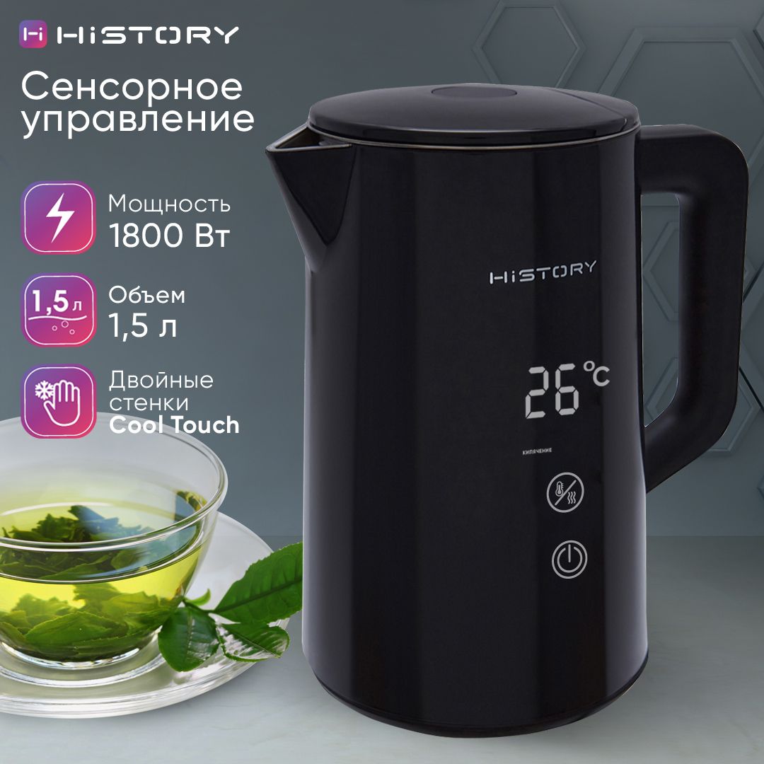 ЧайникэлектрическийHiSTORYIK-XD120,чайниксрегулируемойтемпературой,черный