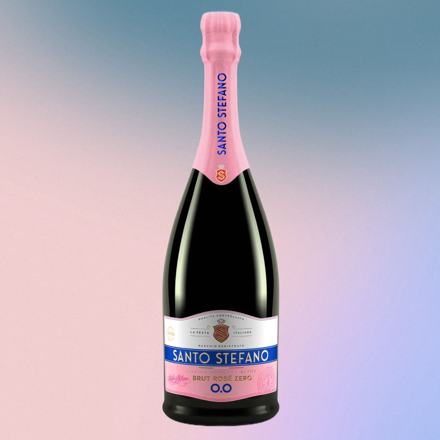 Безалкогольное шампанское Brut Rose, розовое игристое вино, 0,75 л