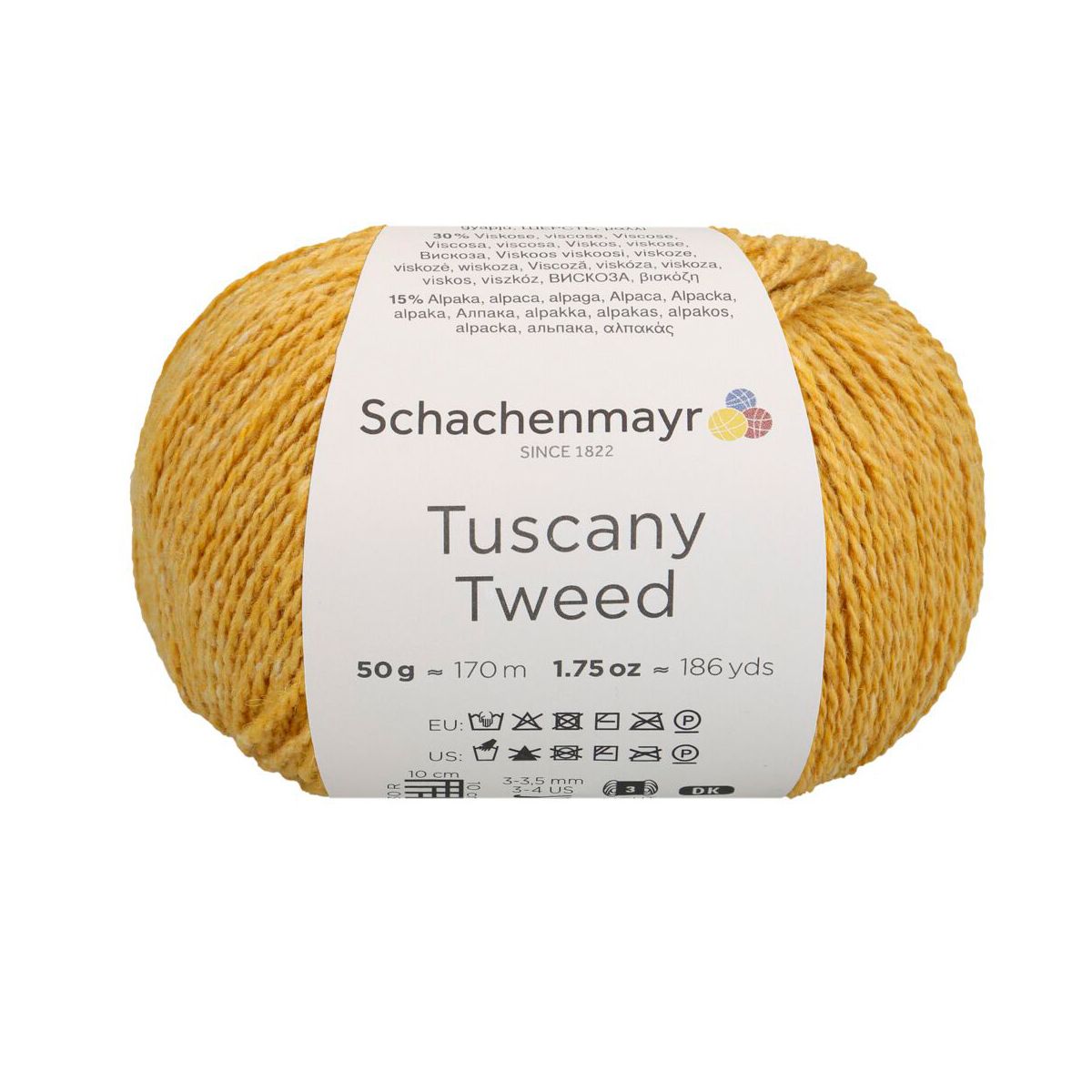 TuscanyTweed/ТасканиТвид/пряжаSchachenmayr(55%шерсть,30%вискоза,15%альпака),50г/170м,9807002(00025,sonne(солнце),желтый)