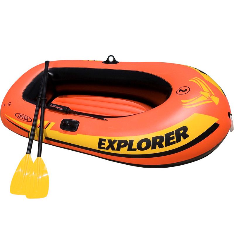 Лодка надувная Intex Explorer 200, 185х94х41 см, артикул 58331 с веслами и насосом