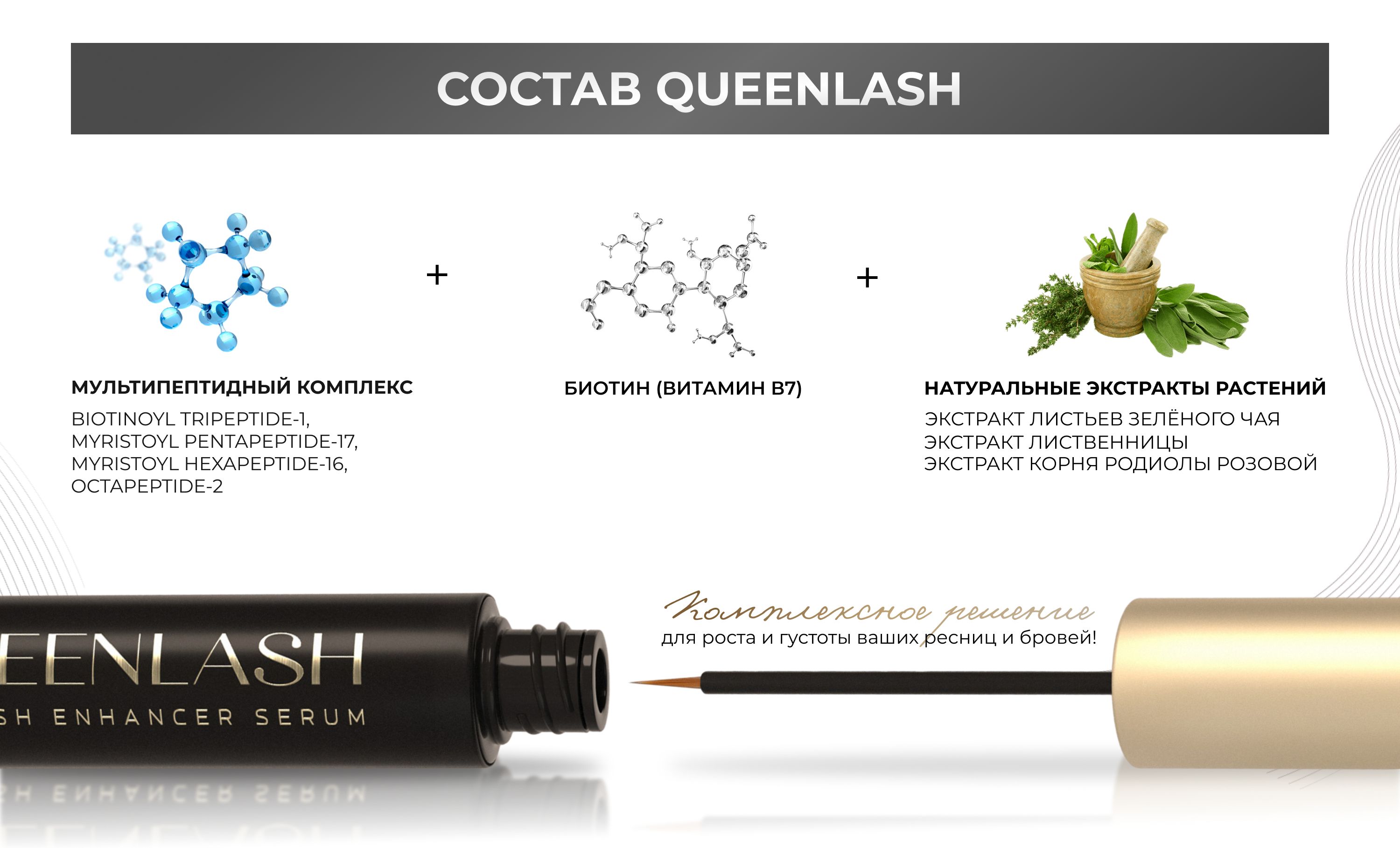 Сыворотка для роста ресниц и бровей QUEENLASH(图5)