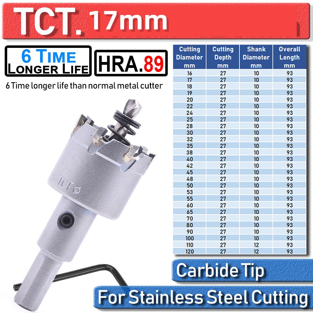 16-120mmTCTКоронкасверлильнаяПодходитдлярезкинержавеющейсталиHSSметалладеревасплавов
