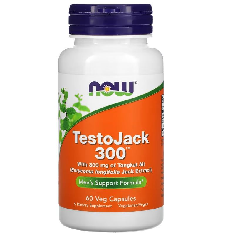 Средство для повышения тестостерона Now Foods Testo Jack 300, 60 капсул