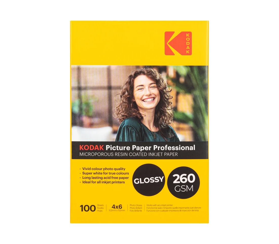 Фотобумага Kodak Paper Professional Glossy, глянцевая, 10x15 см, 260г/м2, 100 листов