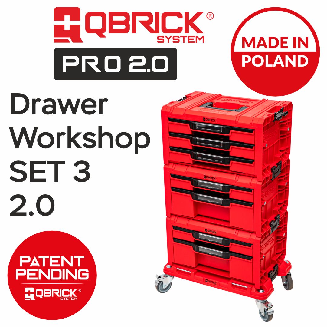 СистемахраненияQBRICKSYSTEMPROREDDRAWERWORKSHOPSET3