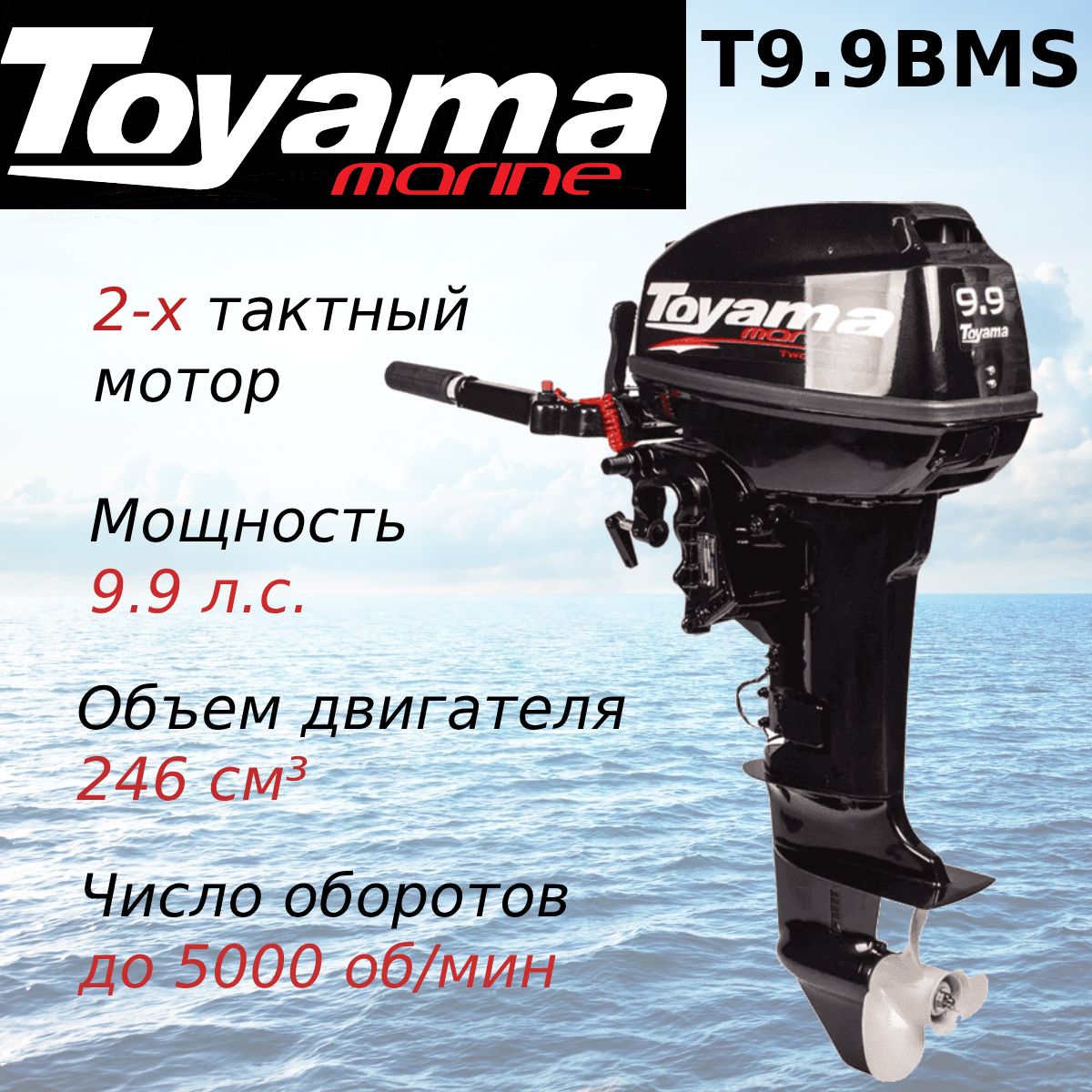 Мотор лодочный подвесной TOYAMA T9,9BMS