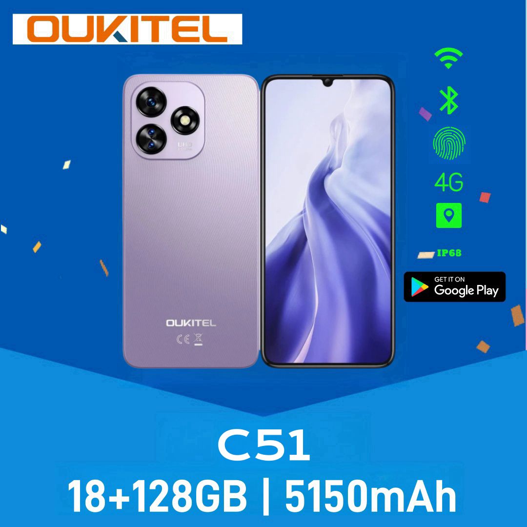 OukitelСмартфонOukitelC51Global18/128ГБ,фиолетовый