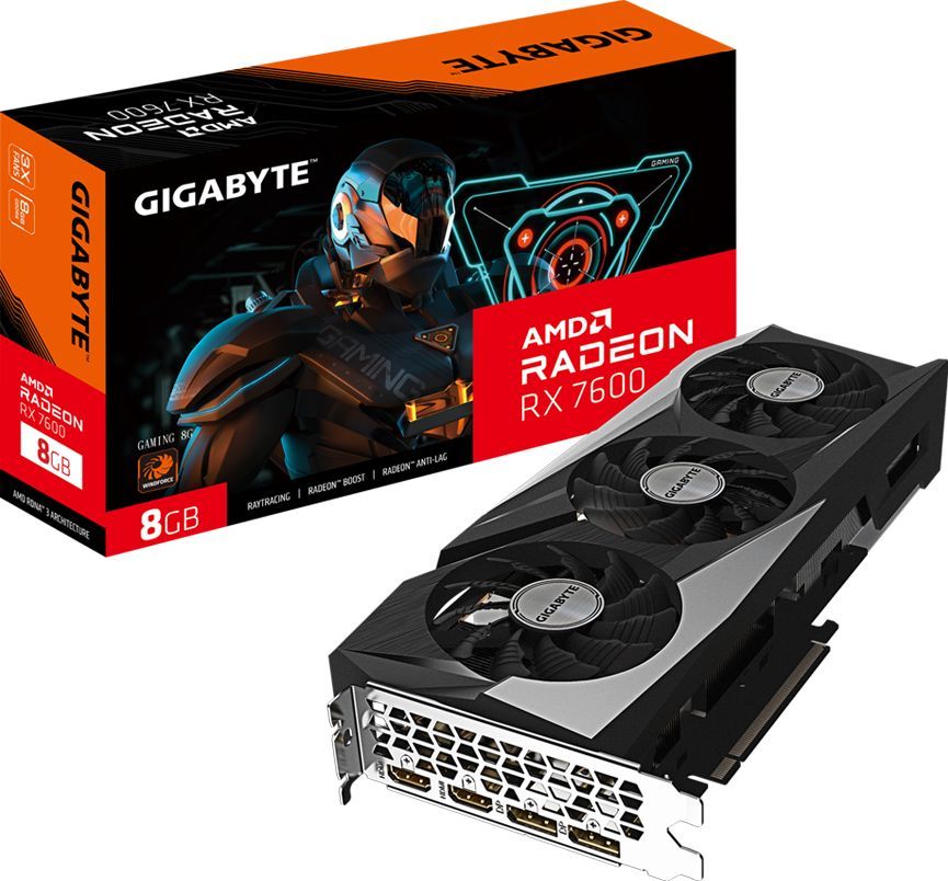 Gigabyte Видеокарта Radeon RX 7600 GV-R76GAMING-8GD 8 ГБ (GV-R76GAMING-8GD)