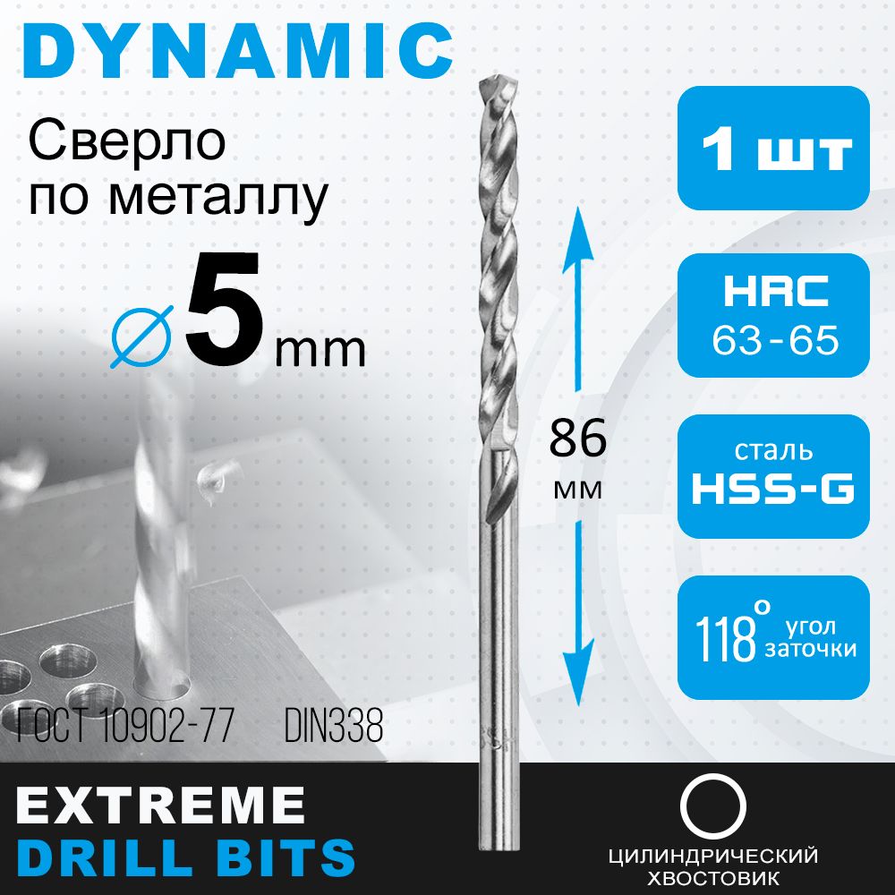 Сверло по металлу HSS-G DYNAMIC 5 мм 1 шт