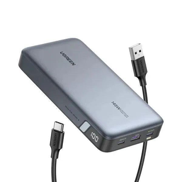 ВнешнийаккумуляторUgreenPB205PD145W25000mAh,2хType-C+1хUSB-A,90597A,синий