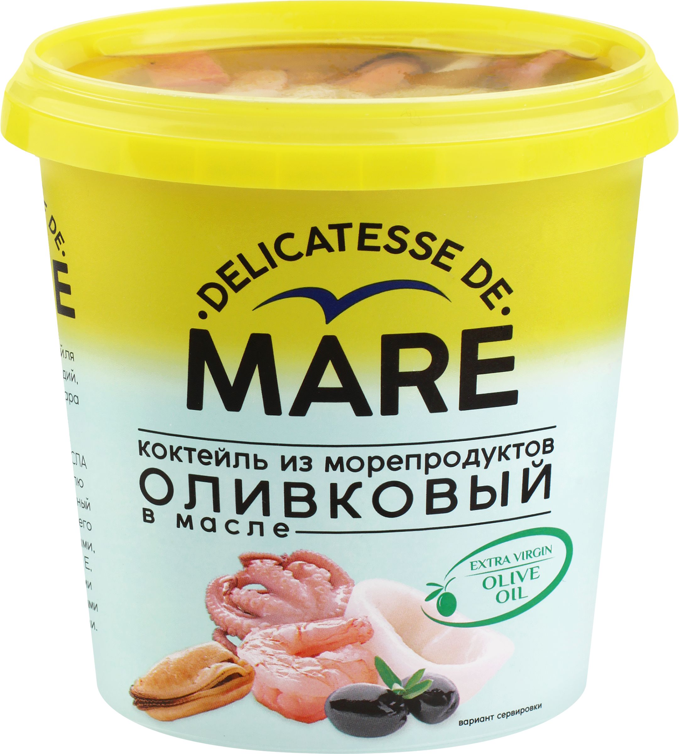 Коктейль MARE из морепродуктов в масле оливковый, 380г / Морепродукты