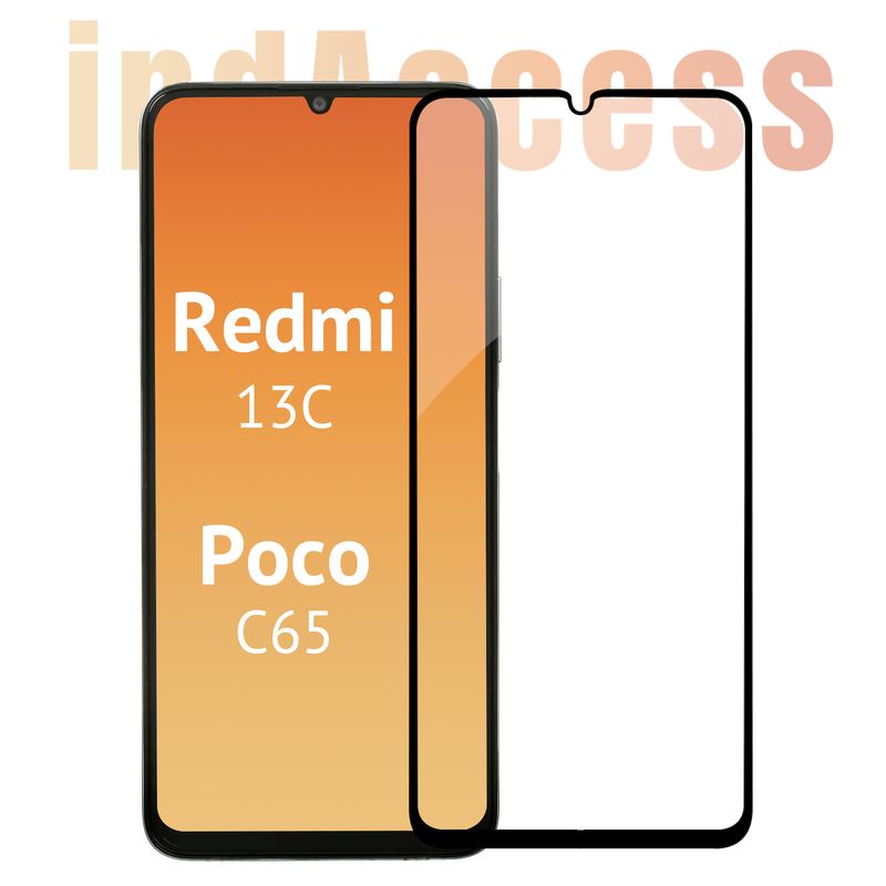 ЗащитноестеклонаRedmi13C,PocoC65/дляРедми13С,ПокоС65/indAccess