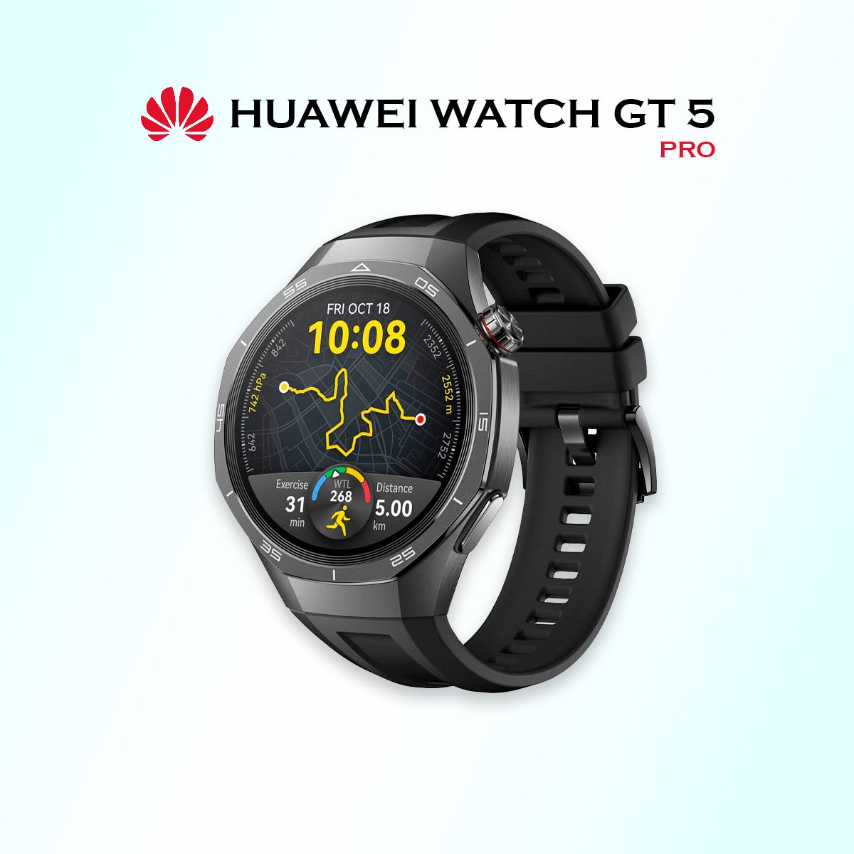 УмныечасыHUAWEIWATCHGT5Pro,VLI-B29,46мм,черные