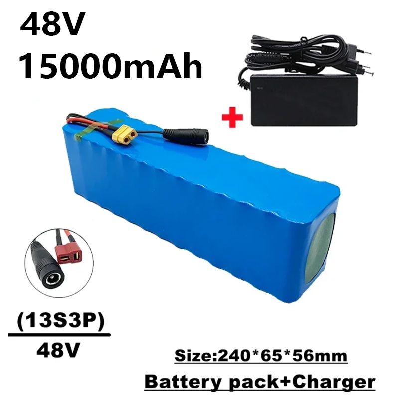 48V 15Ah 500W 13S3P 48B аккумулятор для электрических велосипедных скутеров + зарядным устройством 54.6V