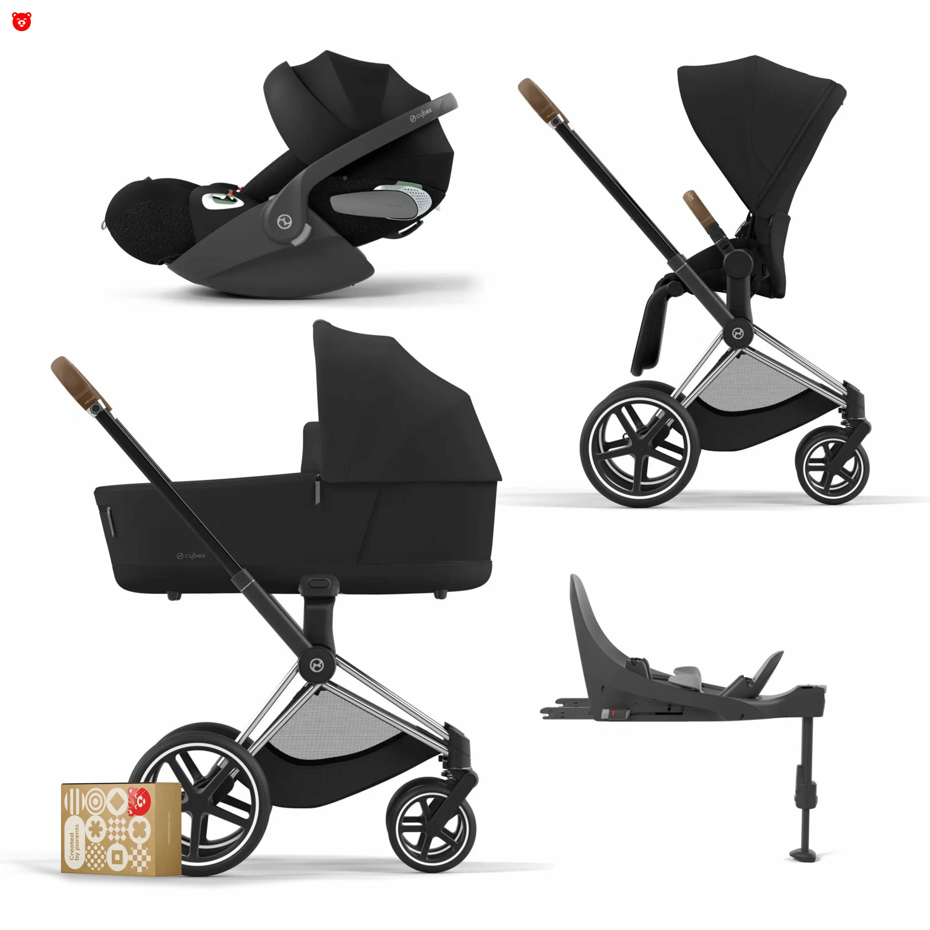 Cybex Priam IV Коляска 4 в 1, шасси Chrome Brown/Sepia Black