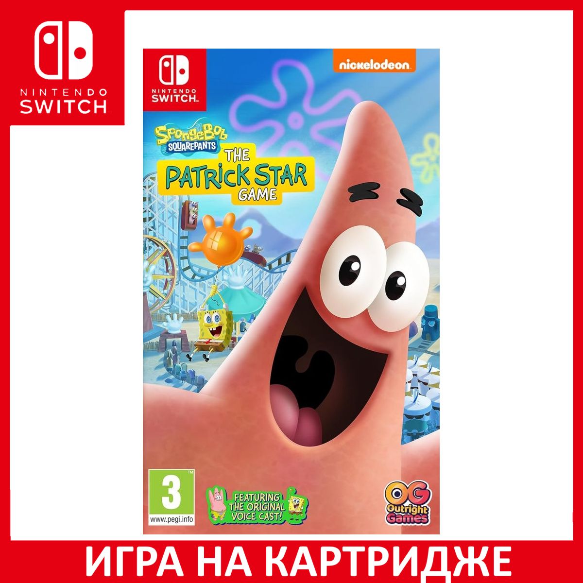 Игра SpongeBob SquarePants The Patrick Star Game (Губка Боб Квадратные Штаны Игра Патрика Стара) Switch Картридж на Nintendo Switch