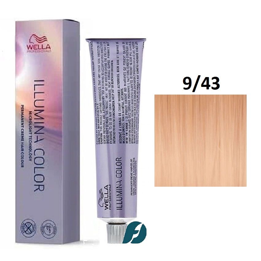 Wella Professionals Illumina Color 9/43 Крем-краска для волос - Очень светлый блонд красно-золотистый, 60мл