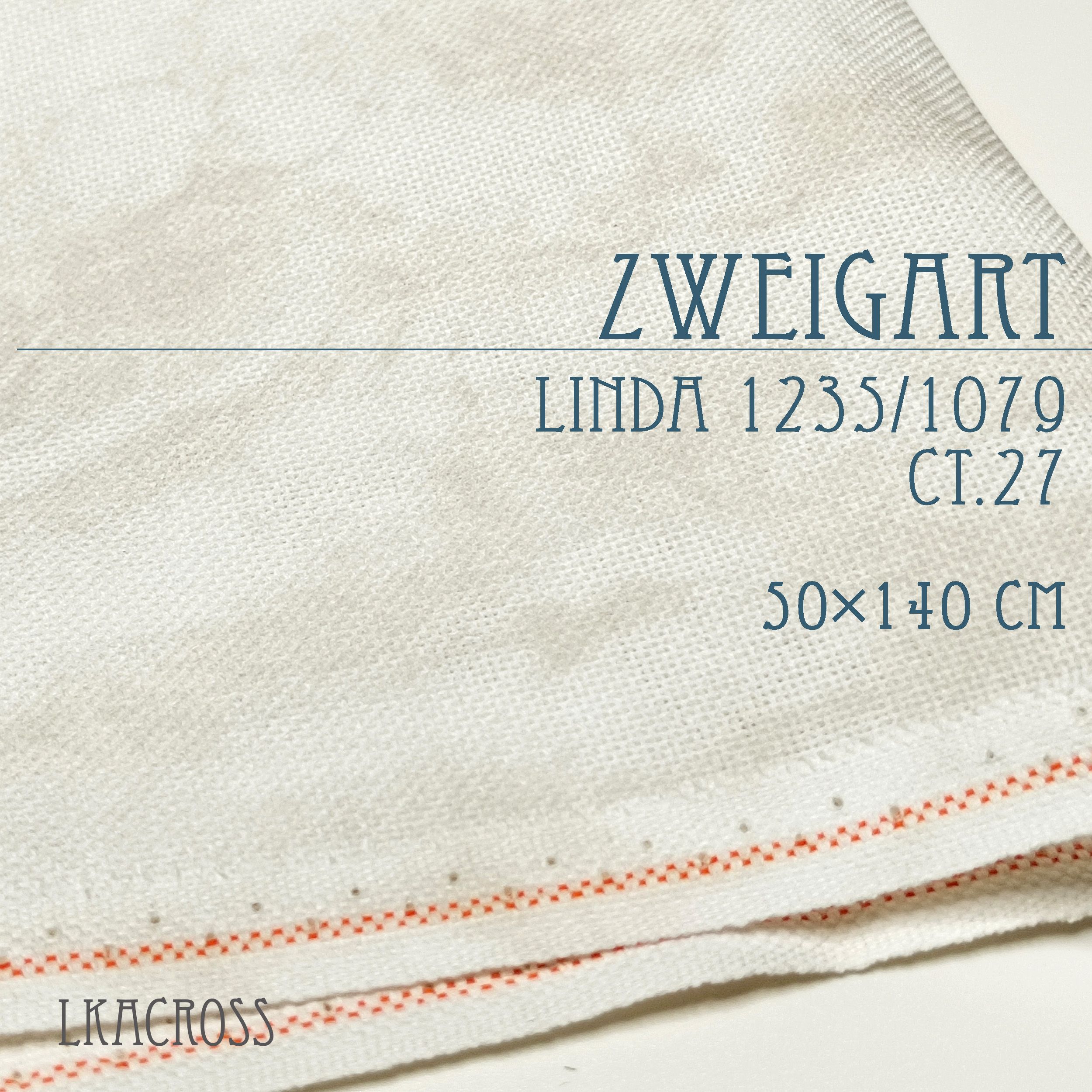 Основа для вышивания равномерного переплетения Zweigart Linda 1235/1079 ct.27 (дюнный винтаж). Lkacross.