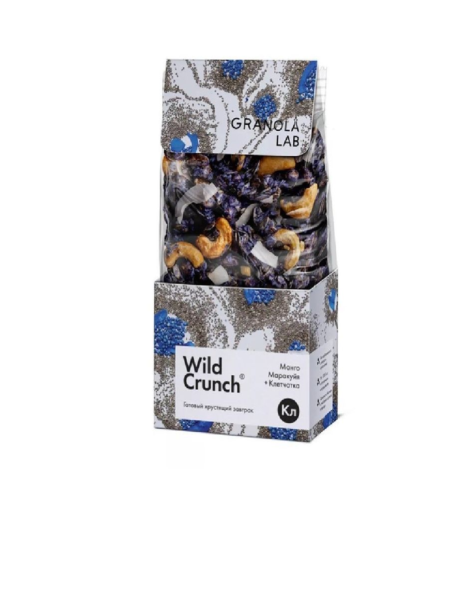 Кранч-гранола Wild Crunch Манго маракуйя + клетчатка, Granola.Lab, 260 г, Россия