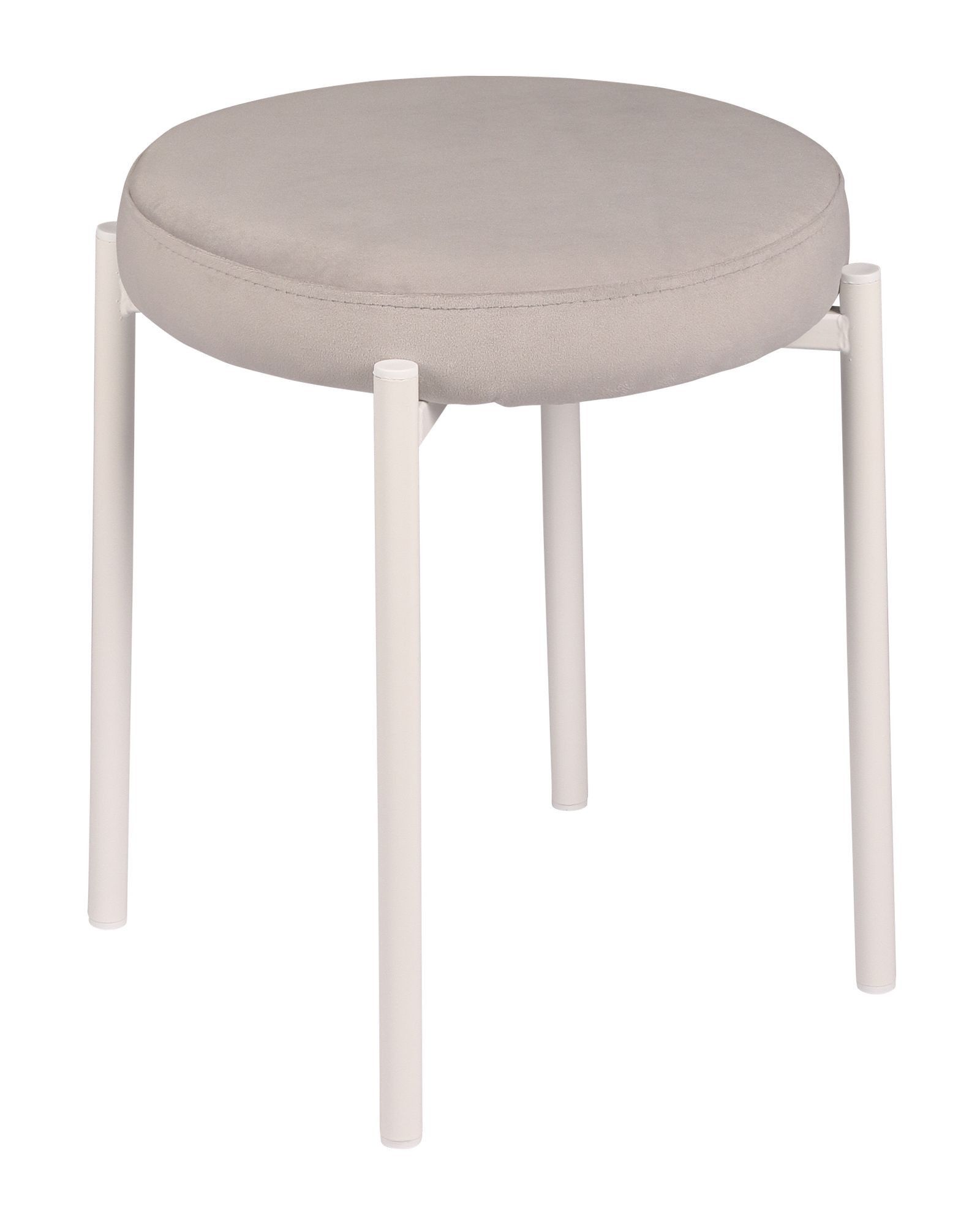 Комплект мягких кухонных табуретов Кен светло-серый / белый, 3 шт.