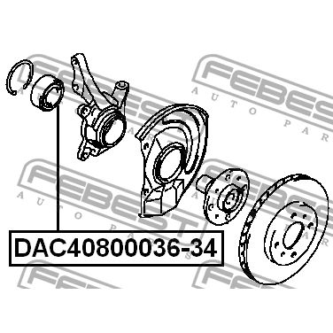 Подшипник ступицы передний MITSUBISHI CARISMA 95-03 DAC40800036-34 FEBEST DAC40800036-34